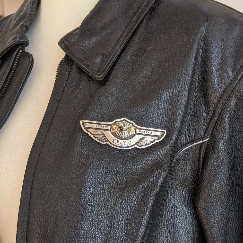 Rare Harley Davidson 100 Year Anniversary Leather Jacket - Picture 4 of 9